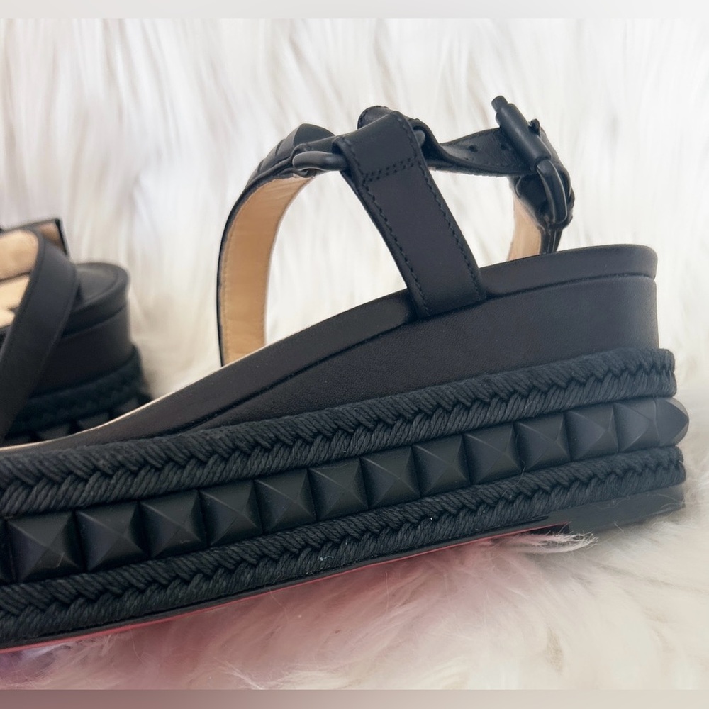 Christian Louboutin Pyraclou Patent Spike Wedge Sandals
Size 37 (US 7) - Picture 7 of 14